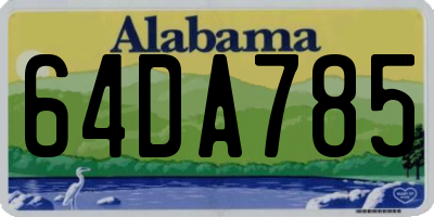 AL license plate 64DA785