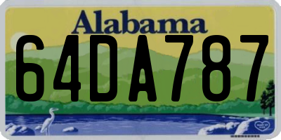 AL license plate 64DA787