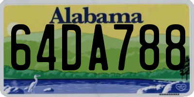 AL license plate 64DA788