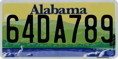 AL license plate 64DA789