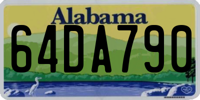 AL license plate 64DA790