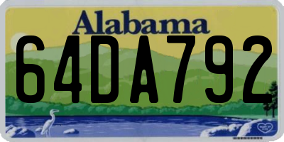 AL license plate 64DA792