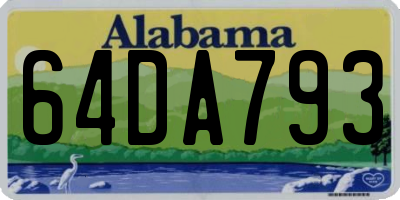 AL license plate 64DA793