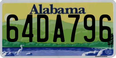 AL license plate 64DA796