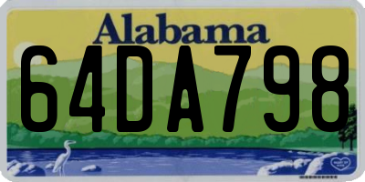 AL license plate 64DA798