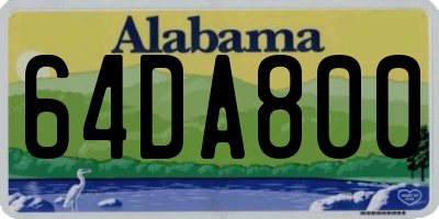 AL license plate 64DA800