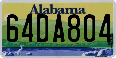 AL license plate 64DA804