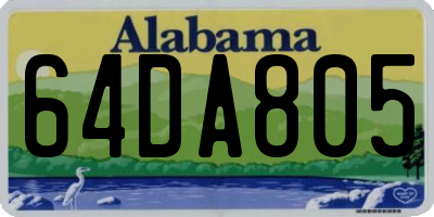 AL license plate 64DA805