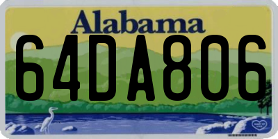 AL license plate 64DA806