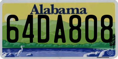AL license plate 64DA808