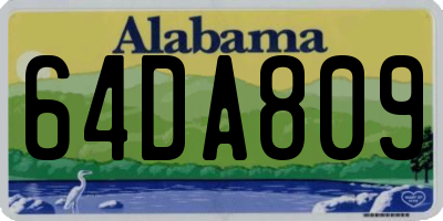 AL license plate 64DA809