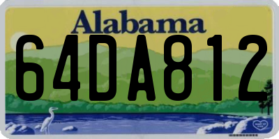 AL license plate 64DA812
