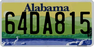 AL license plate 64DA815