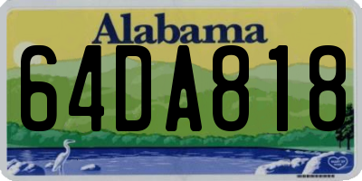 AL license plate 64DA818