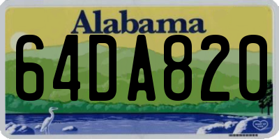 AL license plate 64DA820