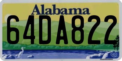 AL license plate 64DA822