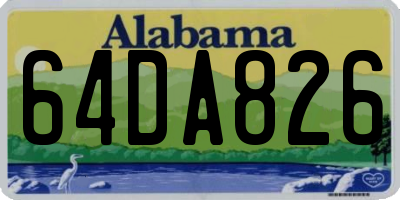 AL license plate 64DA826