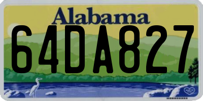 AL license plate 64DA827