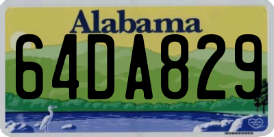 AL license plate 64DA829