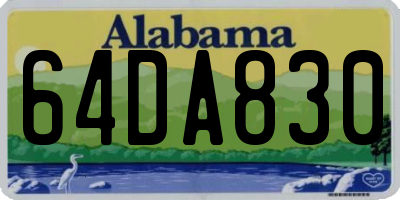 AL license plate 64DA830