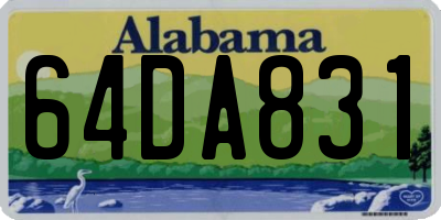 AL license plate 64DA831