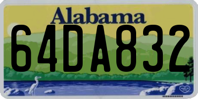 AL license plate 64DA832