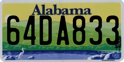 AL license plate 64DA833