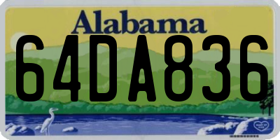 AL license plate 64DA836