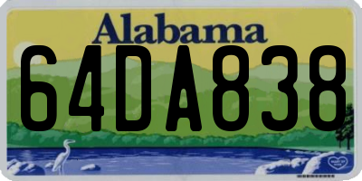 AL license plate 64DA838