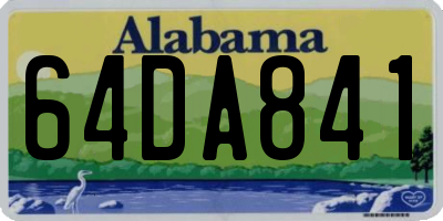 AL license plate 64DA841