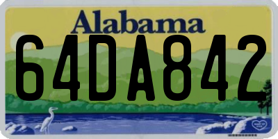 AL license plate 64DA842