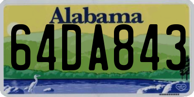 AL license plate 64DA843
