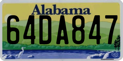 AL license plate 64DA847