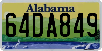 AL license plate 64DA849