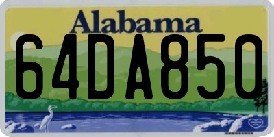 AL license plate 64DA850