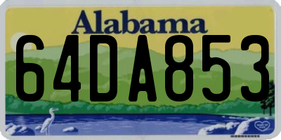 AL license plate 64DA853
