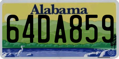 AL license plate 64DA859