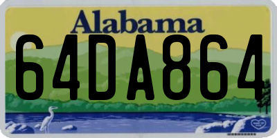 AL license plate 64DA864