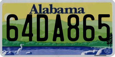 AL license plate 64DA865