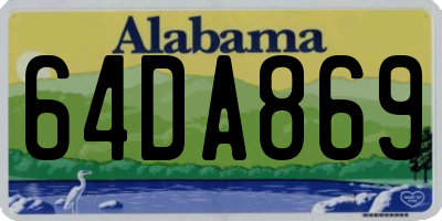AL license plate 64DA869