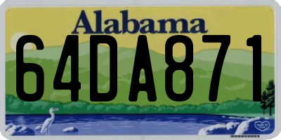 AL license plate 64DA871