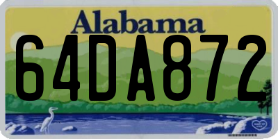AL license plate 64DA872