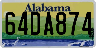 AL license plate 64DA874