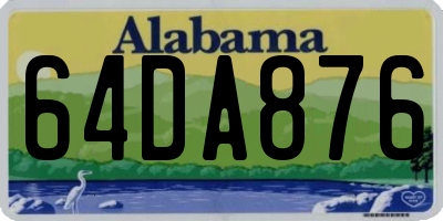 AL license plate 64DA876