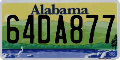 AL license plate 64DA877