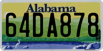 AL license plate 64DA878