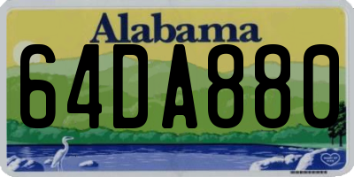 AL license plate 64DA880