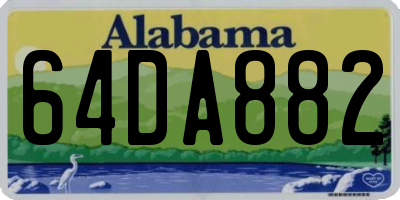 AL license plate 64DA882