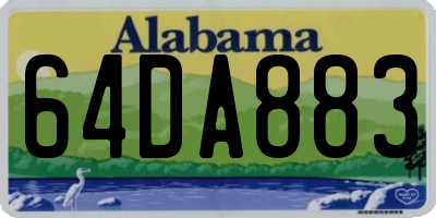 AL license plate 64DA883