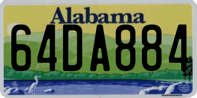 AL license plate 64DA884